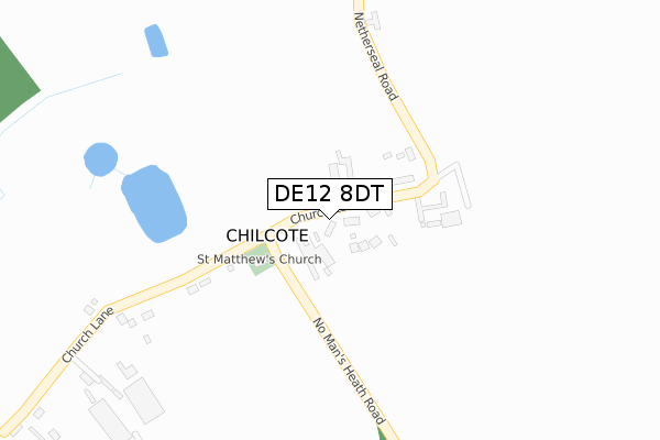 DE12 8DT map - large scale - OS Open Zoomstack (Ordnance Survey) DE12 8DT map - large scale - OS Open Zoomstack (Ordnance Survey)
