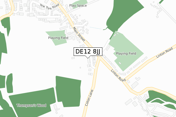 DE12 8JJ map - large scale - OS Open Zoomstack (Ordnance Survey) DE12 8JJ map - large scale - OS Open Zoomstack (Ordnance Survey)