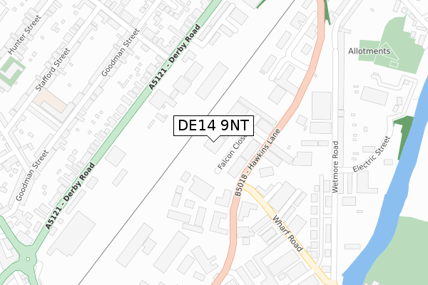 DE14 9NT map - large scale - OS Open Zoomstack (Ordnance Survey) DE14 9NT map - large scale - OS Open Zoomstack (Ordnance Survey)