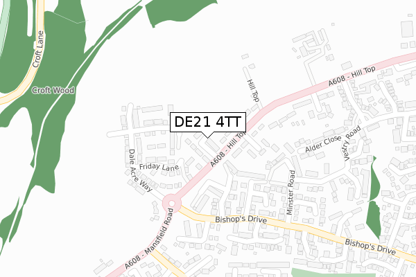 DE21 4TT map - large scale - OS Open Zoomstack (Ordnance Survey)