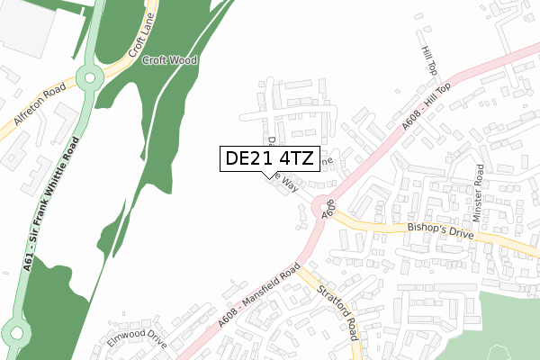 DE21 4TZ map - large scale - OS Open Zoomstack (Ordnance Survey)