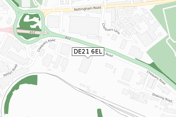 DE21 6EL map - large scale - OS Open Zoomstack (Ordnance Survey)