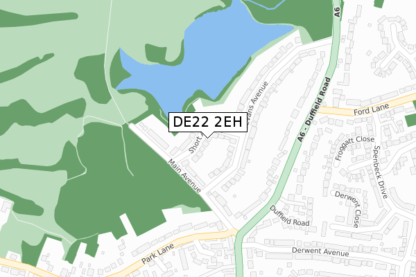 DE22 2EH map - large scale - OS Open Zoomstack (Ordnance Survey)