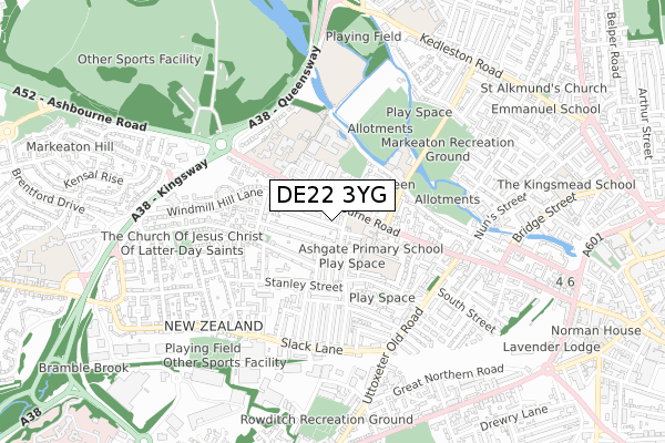 DE22 3YG map - small scale - OS Open Zoomstack (Ordnance Survey) DE22 3YG map - small scale - OS Open Zoomstack (Ordnance Survey)