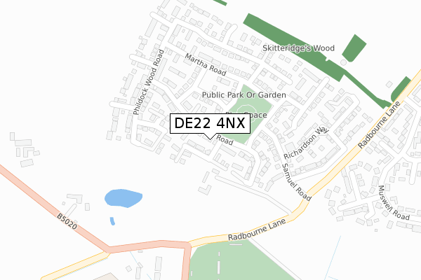 DE22 4NX map - large scale - OS Open Zoomstack (Ordnance Survey)