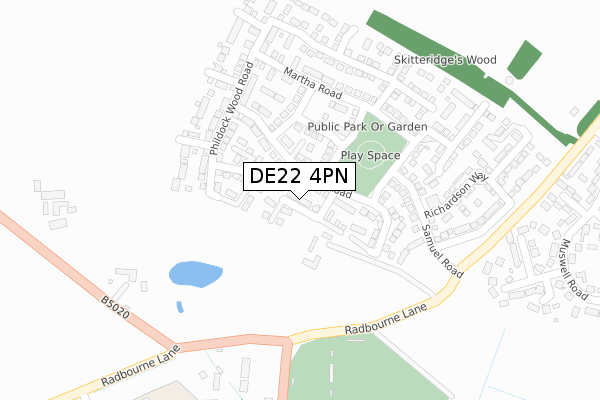 DE22 4PN map - large scale - OS Open Zoomstack (Ordnance Survey)