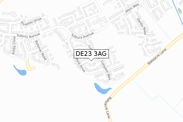 DE23 3AG map - large scale - OS Open Zoomstack (Ordnance Survey)