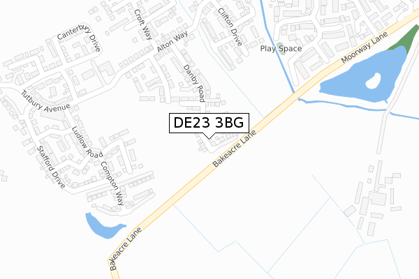 DE23 3BG map - large scale - OS Open Zoomstack (Ordnance Survey)