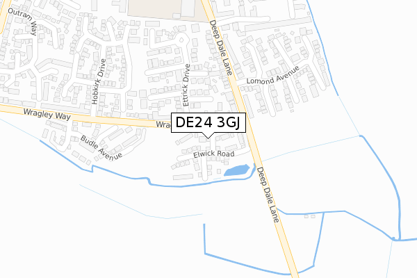 DE24 3GJ map - large scale - OS Open Zoomstack (Ordnance Survey)