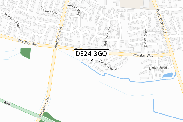 DE24 3GQ map - large scale - OS Open Zoomstack (Ordnance Survey)