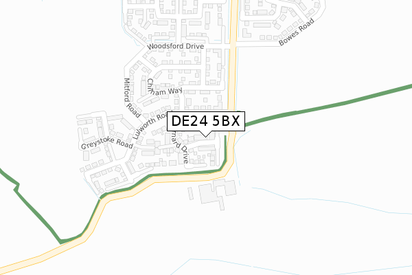 DE24 5BX map - large scale - OS Open Zoomstack (Ordnance Survey)