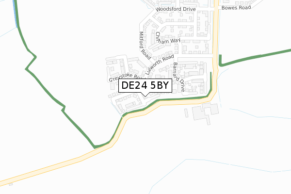 DE24 5BY map - large scale - OS Open Zoomstack (Ordnance Survey)