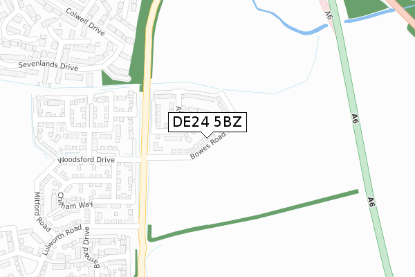 DE24 5BZ map - large scale - OS Open Zoomstack (Ordnance Survey)