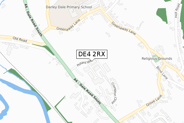 DE4 2RX map - large scale - OS Open Zoomstack (Ordnance Survey)