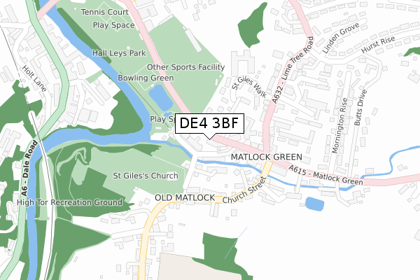 DE4 3BF map - large scale - OS Open Zoomstack (Ordnance Survey)