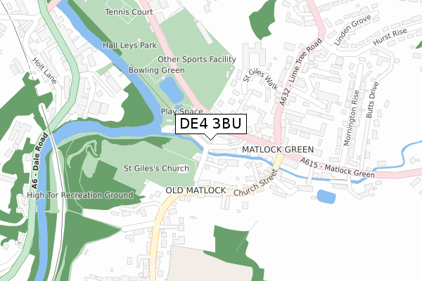 DE4 3BU map - large scale - OS Open Zoomstack (Ordnance Survey)