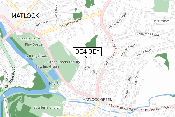 DE4 3EY map - large scale - OS Open Zoomstack (Ordnance Survey)