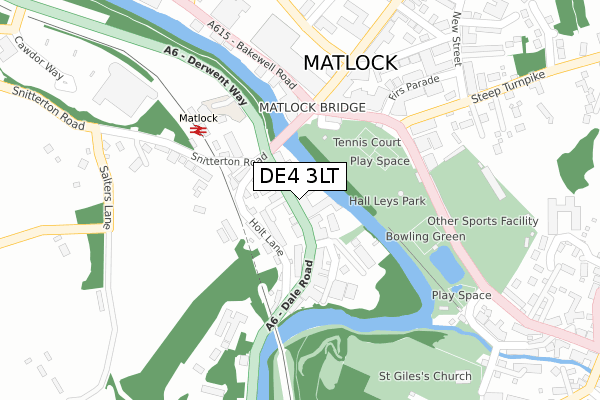 DE4 3LT map - large scale - OS Open Zoomstack (Ordnance Survey)