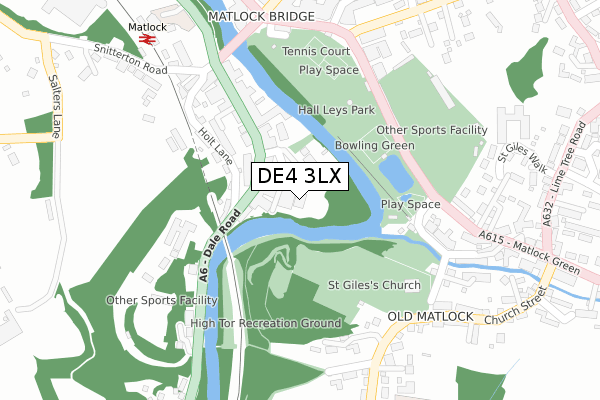 DE4 3LX map - large scale - OS Open Zoomstack (Ordnance Survey)