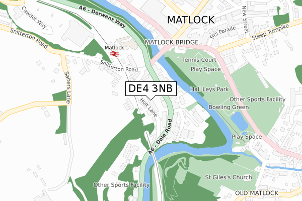 DE4 3NB map - large scale - OS Open Zoomstack (Ordnance Survey)