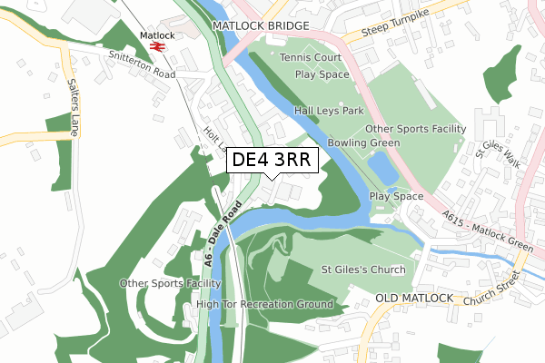 DE4 3RR map - large scale - OS Open Zoomstack (Ordnance Survey)