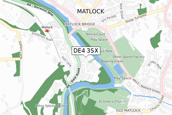 DE4 3SX map - large scale - OS Open Zoomstack (Ordnance Survey)