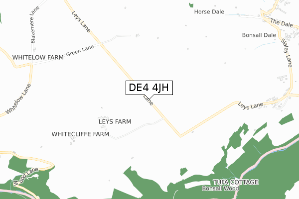 DE4 4JH map - small scale - OS Open Zoomstack (Ordnance Survey)