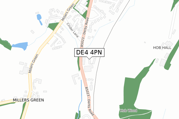 DE4 4PN map - large scale - OS Open Zoomstack (Ordnance Survey)