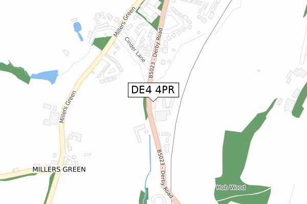 DE4 4PR map - large scale - OS Open Zoomstack (Ordnance Survey)