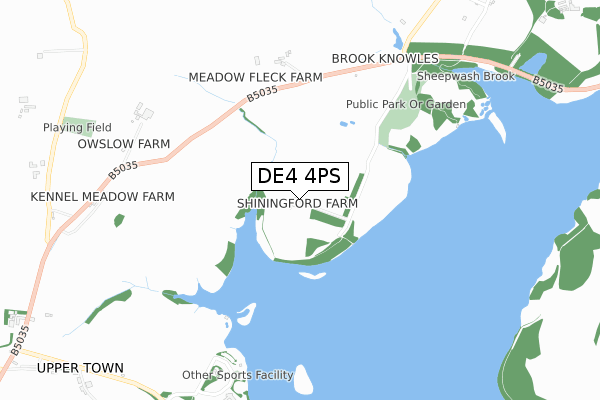 DE4 4PS map - small scale - OS Open Zoomstack (Ordnance Survey)