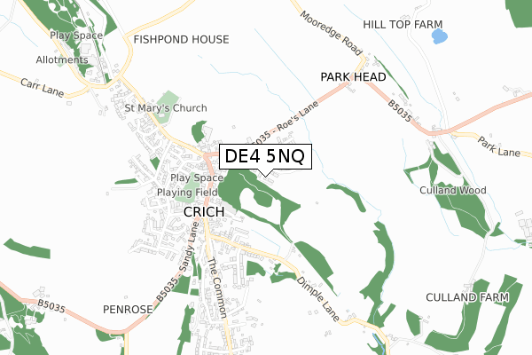 DE4 5NQ map - small scale - OS Open Zoomstack (Ordnance Survey)