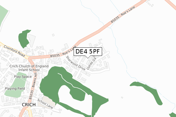 DE4 5PF map - large scale - OS Open Zoomstack (Ordnance Survey)