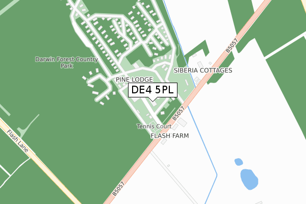 DE4 5PL map - large scale - OS Open Zoomstack (Ordnance Survey)