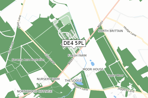 DE4 5PL map - small scale - OS Open Zoomstack (Ordnance Survey)