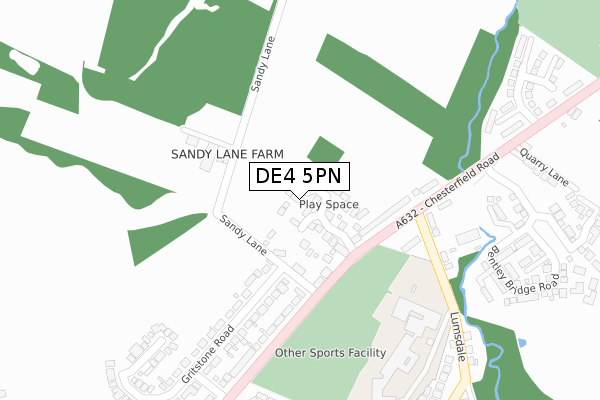 DE4 5PN map - large scale - OS Open Zoomstack (Ordnance Survey)