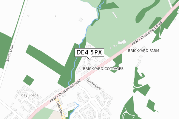 DE4 5PX map - large scale - OS Open Zoomstack (Ordnance Survey)