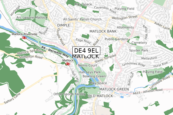 DE4 9EL map - small scale - OS Open Zoomstack (Ordnance Survey) DE4 9EL map - small scale - OS Open Zoomstack (Ordnance Survey)