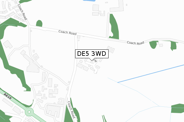 DE5 3WD map - large scale - OS Open Zoomstack (Ordnance Survey)