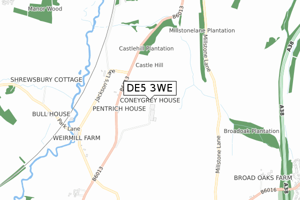 DE5 3WE map - small scale - OS Open Zoomstack (Ordnance Survey) DE5 3WE map - small scale - OS Open Zoomstack (Ordnance Survey)