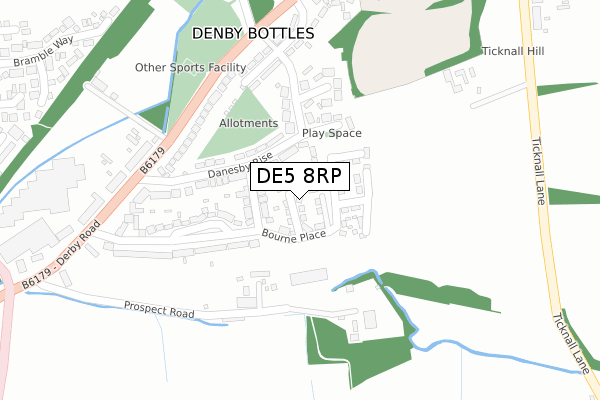 DE5 8RP map - large scale - OS Open Zoomstack (Ordnance Survey)