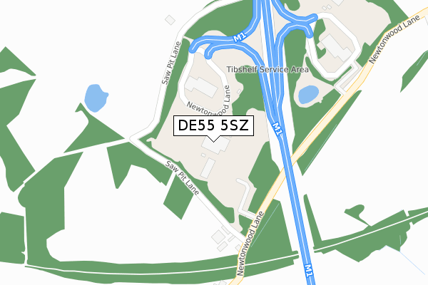 DE55 5SZ map - large scale - OS Open Zoomstack (Ordnance Survey)