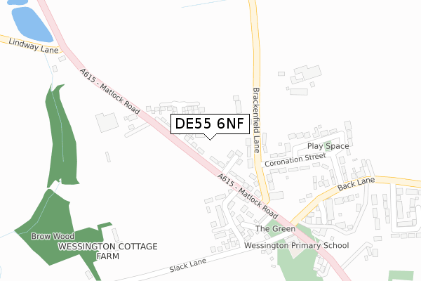 DE55 6NF map - large scale - OS Open Zoomstack (Ordnance Survey)