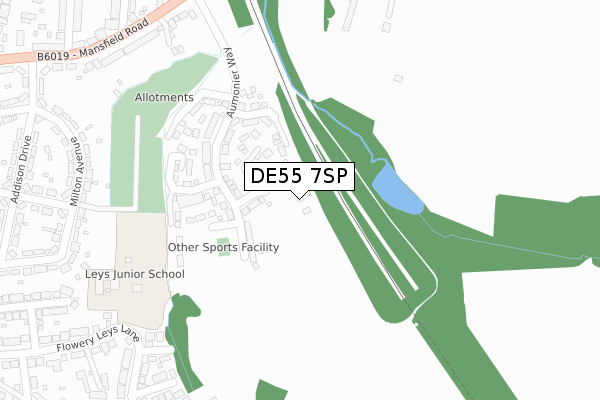 DE55 7SP map - large scale - OS Open Zoomstack (Ordnance Survey)