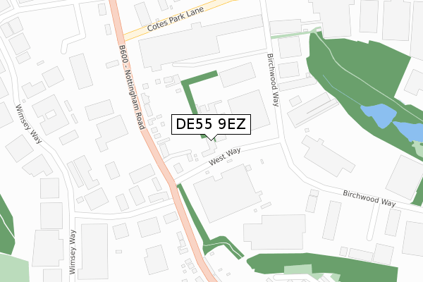 DE55 9EZ map - large scale - OS Open Zoomstack (Ordnance Survey) DE55 9EZ map - large scale - OS Open Zoomstack (Ordnance Survey)