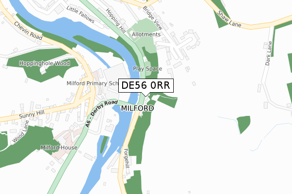 DE56 0RR map - large scale - OS Open Zoomstack (Ordnance Survey)