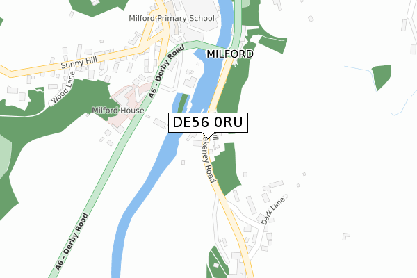 DE56 0RU map - large scale - OS Open Zoomstack (Ordnance Survey)