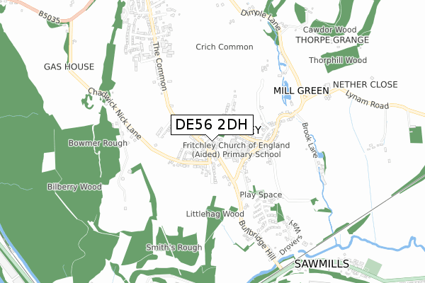 DE56 2DH map - small scale - OS Open Zoomstack (Ordnance Survey)