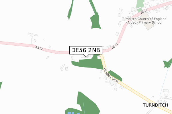 DE56 2NB map - large scale - OS Open Zoomstack (Ordnance Survey)