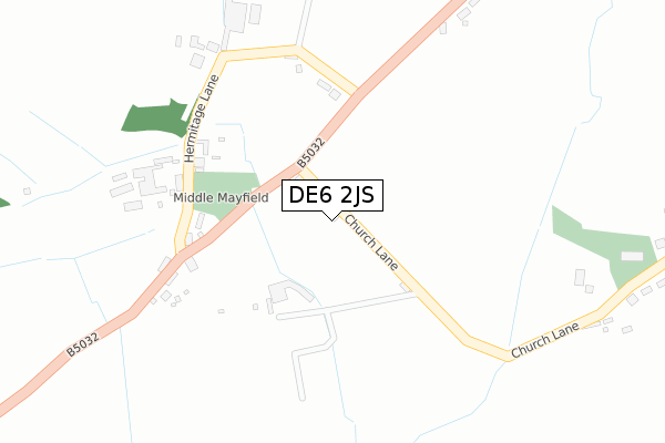 DE6 2JS map - large scale - OS Open Zoomstack (Ordnance Survey)