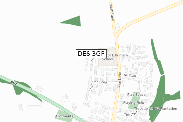 DE6 3GP map - large scale - OS Open Zoomstack (Ordnance Survey)